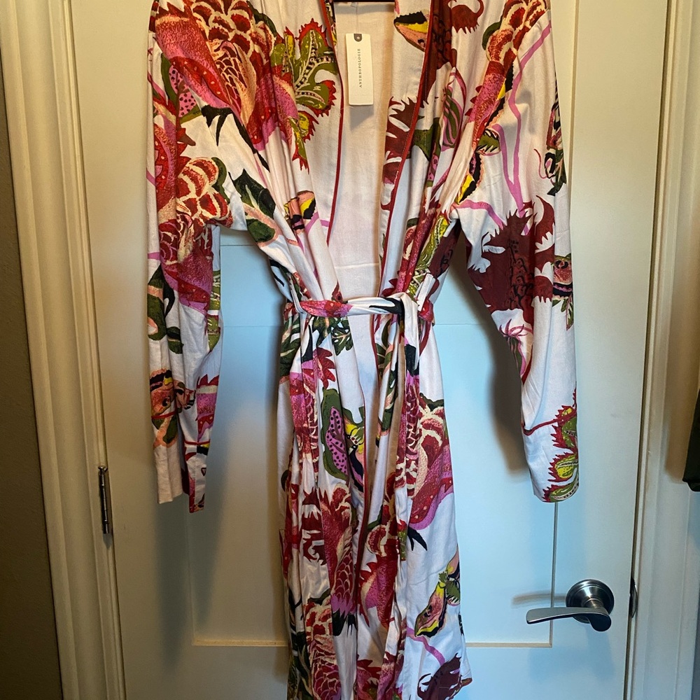 Anthropologie Floral Kimono Robe